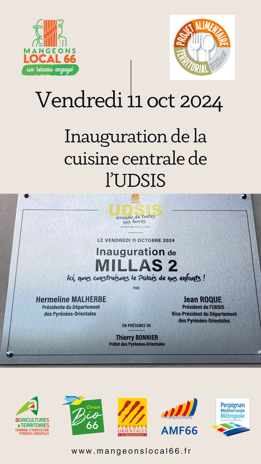 Inauguration de la nouvelle cuisine centrale de l’UDSIS